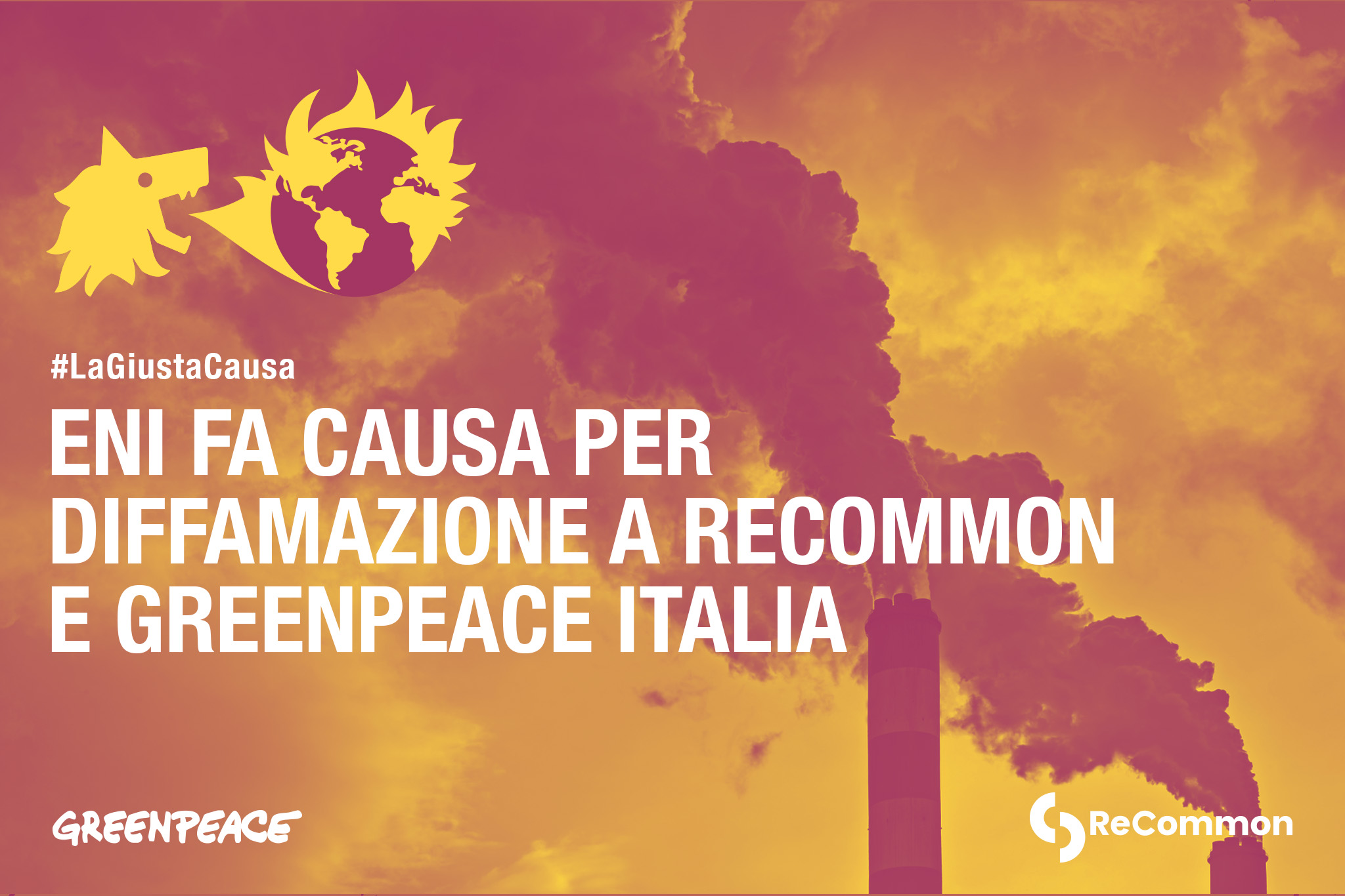 ENI fa causa a ReCommon e Greenpeace che replicano: «Non ci faremo intimidire»